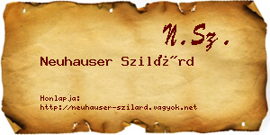 Neuhauser Szilárd névjegykártya