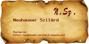 Neuhauser Szilárd névjegykártya